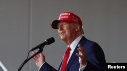 Republican presidential nominee and former U.S. president Donald Trump holds a rally in Juneau